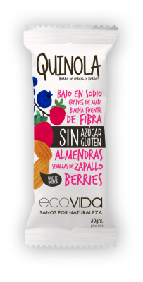 BARRA QUINOLA BERRIES ALMENDRAS 30 GRS (D+C+V) ECOVIDA BARRA QUINOLA BERRIES ALMENDRAS 30 GRS (D+C+V) ECOVIDA