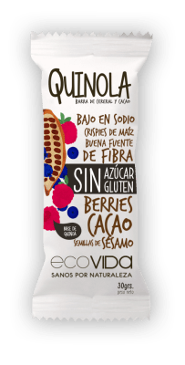 BARRA QUINOLA BERRIES CACAO 30 GRS (D+C+V) ECOVIDA BARRA QUINOLA BERRIES CACAO 30 GRS (D+C+V) ECOVIDA