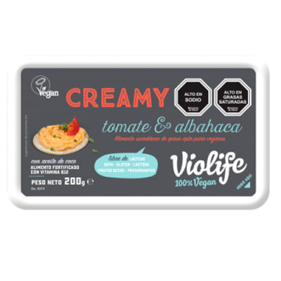 VIOLIFE CREMA TOMATE Y ALBAHACA 200gr VIOLIFE CREMA TOMATE Y ALBAHACA 200gr