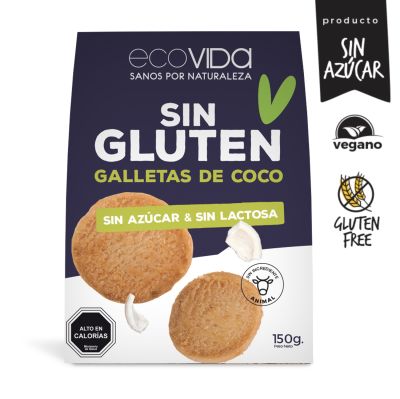 GALLETA SIN GLUTEN DULCE COCO (D+C+V) ECOVIDA 150Gr GALLETA SIN GLUTEN DULCE COCO (D+C+V) ECOVIDA 150Gr