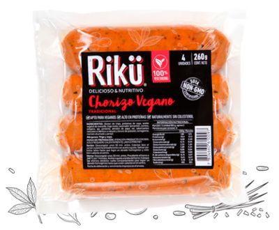 CHORIZO VEGANO 4X65 Gr RIKU CHORIZO VEGANO 4X65 Gr RIKU