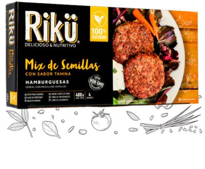 HAMBURGUESAS MIX SEMILLAS 440 GR RIKU HAMBURGUESAS MIX SEMILLAS 440 GR RIKU