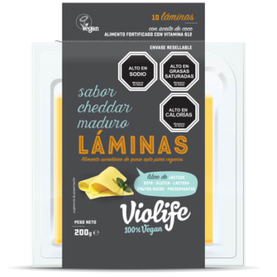 VIOLIFE LAMINADO CHEDDAR 200gr VIOLIFE LAMINADO CHEDDAR 200gr