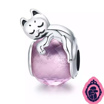 Colgante gato rosado (plata) Colgante gato rosado (plata)