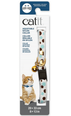 Catit collar ajustable blanco con lunares Catit collar ajustable blanco con lunares