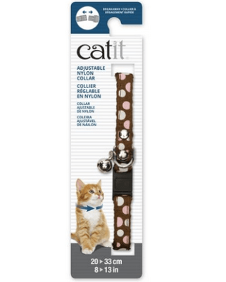 Catit collar ajustable cafe con lunares Catit collar ajustable cafe con lunares