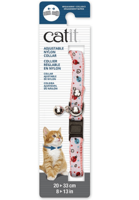 Catit collar ajustable blanco rosa chinitas Catit collar ajustable blanco rosa chinitas