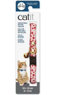 Catit collar ajustable rojo blanco flores Catit collar ajustable rojo blanco flores