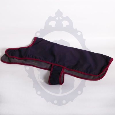 Capa impermeable negra borde burdeo Capa impermeable negra borde burdeo