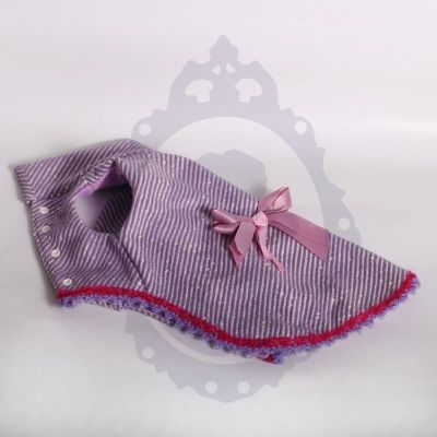 Abrigo morado rayas cinta rosada Abrigo morado rayas cinta rosada