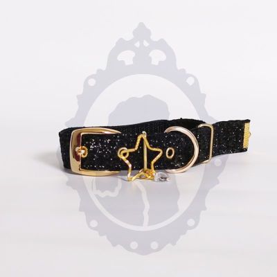 Collar hebilla negro brillo estrella Collar hebilla negro brillo estrella