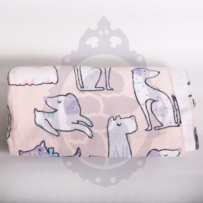 Toalla baño Cynthia Rowley Fondo rosa pálido con perros Toalla baño Cynthia Rowley Fondo rosa pálido con perros