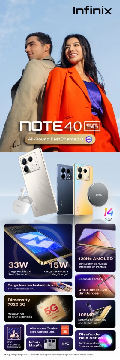 INFINIX NOTE 40 5G Obsidian Black REACONDICIONADO 720657