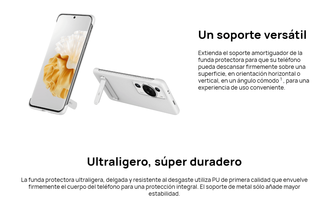CARCASA P60 Pro Stand PU Case White3