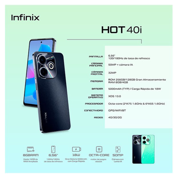 INFINIX HOT 40I Starlit black REACONDICIONADO5