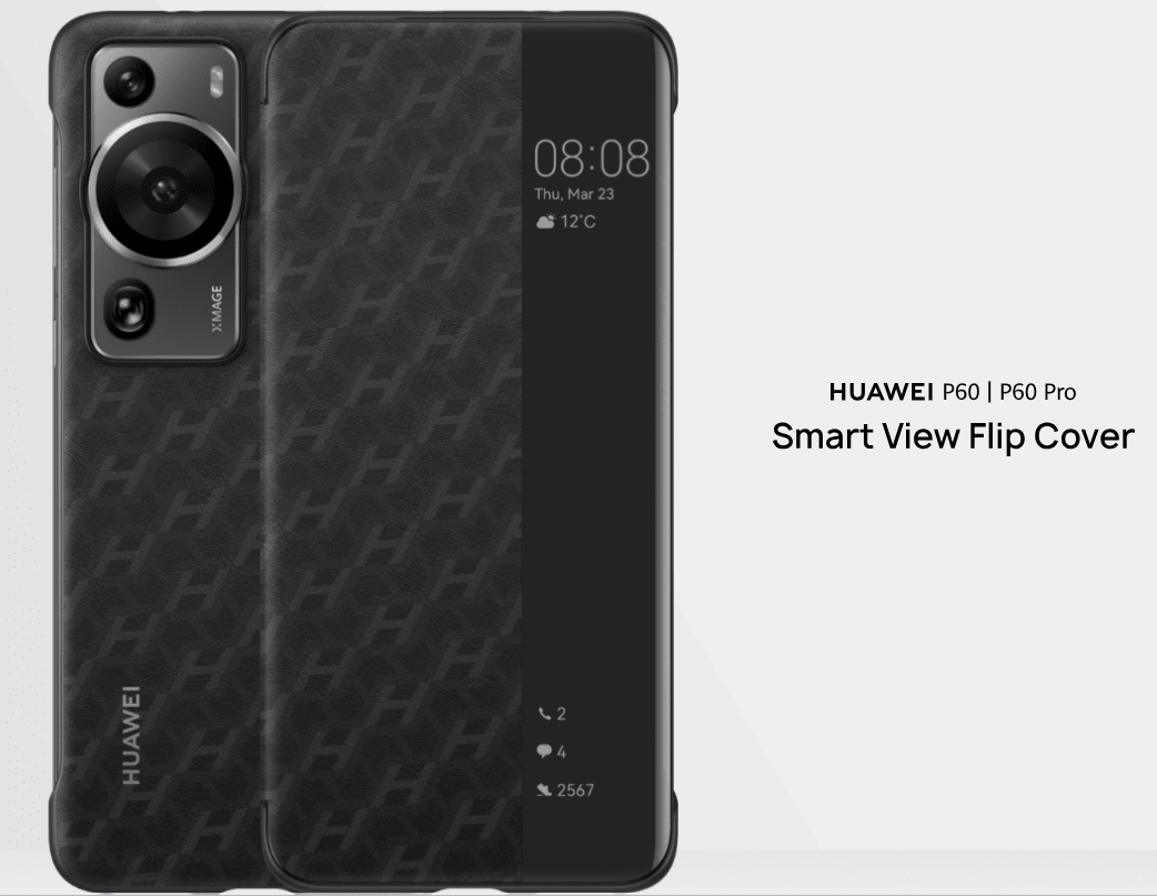 CARCASA P60 Pro View Flip Cover BLACK1