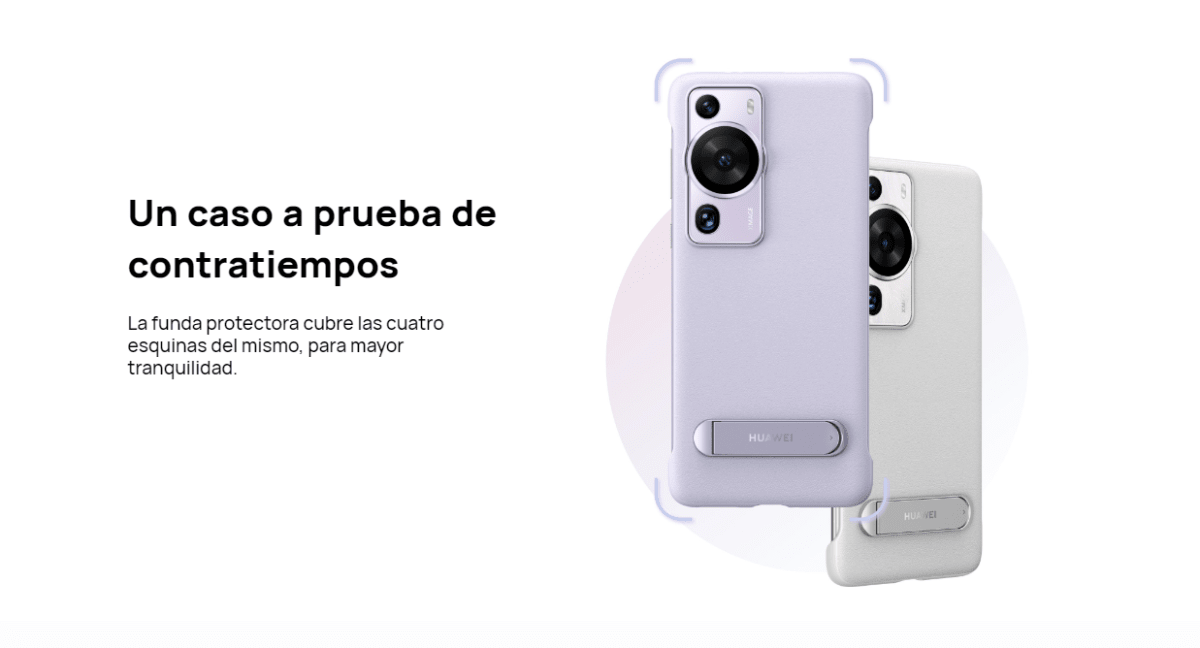 CARCASA P60 Pro Stand PU Case White2