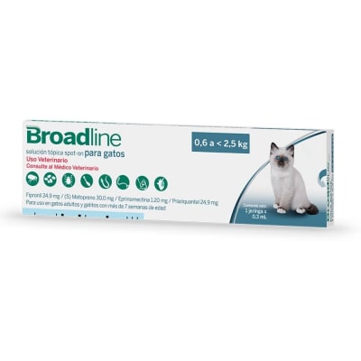 ANTIPARASITARIO INTERNO Y EXTERNO GATO - BROADLINE - 0.6 A 2.5 KG1