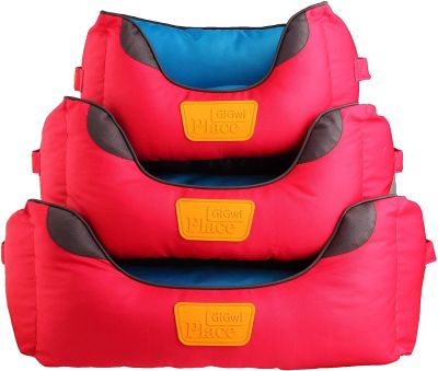 CAMA MASCOTA - GIGWI - CUADRADA CELESTE ROSADO1