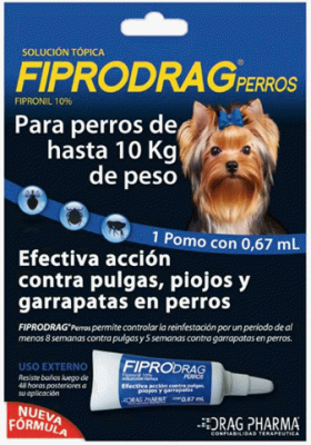 ANTIPARASITARIO EXTERNO PERRO - FIPRODRAG - HASTA 10 KG ANTIPARASITARIO EXTERNO PERRO - FIPRODRAG - HASTA 10 KG