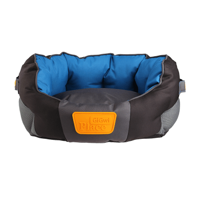 CAMA MASCOTA IMPERMEABLE - GIGWI - REDONDA AZUL/GRIS1