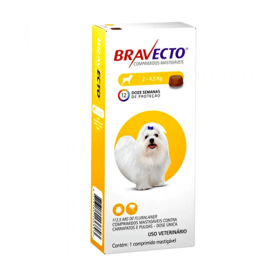 ANTIPARASITARIO EXTERNO PERRO - BRAVECTO - 2 A 4,5 KG MASTICABLE1