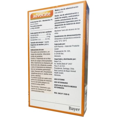 ADVOCATE - BAYER - HASTA 4 KILOS ADVOCATE - BAYER - HASTA 4 KILOS