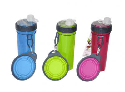 ACCESORIO MASCOTAS - BOTELLA  DOBLE - AGUA / COMIDA1