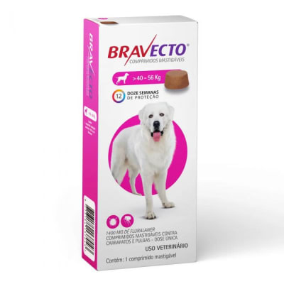 ANTIPARASITARIO EXTERNO PERRO - BRAVECTO - 40 A 56 KG MASTICABLE1