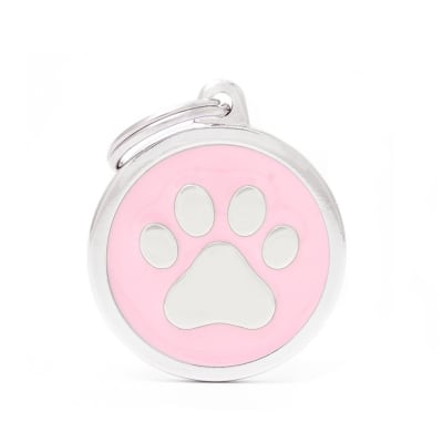 PLACA MASCOTA - MY FAMILY - CLASSIC PINK CIRCLE PAW1