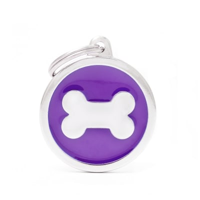 PLACA MASCOTA - MY FAMILY - CLASSIC PURPLE CIRCLE BONE1