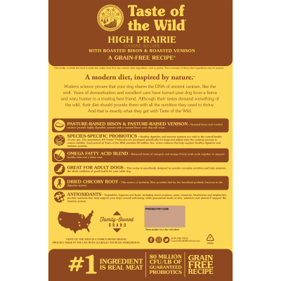 ALIMENTO PERRO - TASTE OF THE WILD - ADULTO HIGH PRAIRE BISON ALIMENTO PERRO - TASTE OF THE WILD - ADULTO HIGH PRAIRE BISON