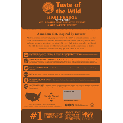 ALIMENTO PERRO - TASTE OF THE WILD - HIGH PRAIRE PUPPY BISONTE ALIMENTO PERRO - TASTE OF THE WILD - HIGH PRAIRE PUPPY BISONTE