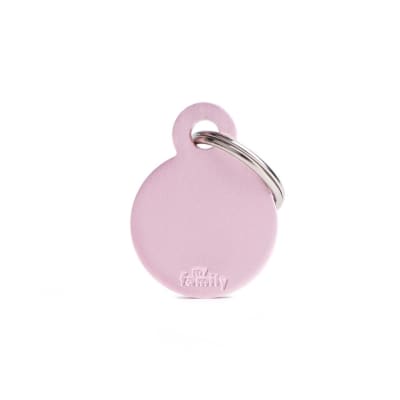 PLACA MASCOTA - MY FAMILY - BASIC ALUMINIUM PINK ROUND1
