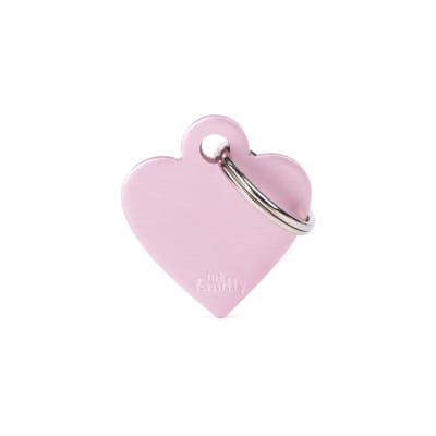PLACA MASCOTA - MY FAMILY - BASIC ALUMINIUM PINK HEART1