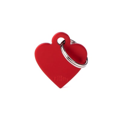 PLACA MASCOTA - MY FAMILY - BASIC ALUMINIUM RED HEART1