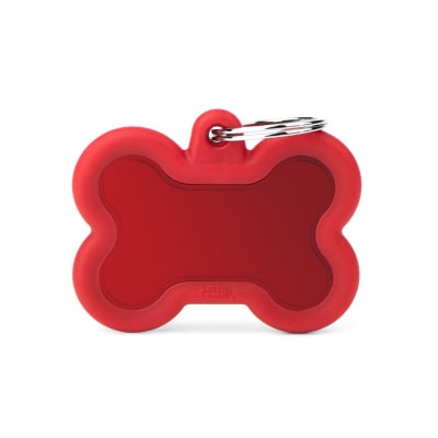 PLACA MASCOTA - MY FAMILY - HUSHTAG RED BONE RED RUBBER