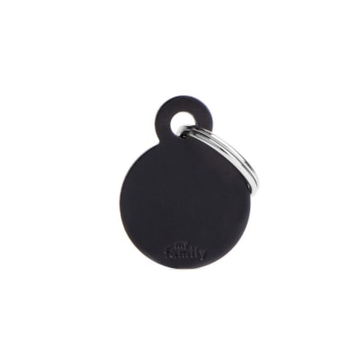 PLACA MASCOTA - MY FAMILY - BASIC ALUMINIUM BLACK ROUND1