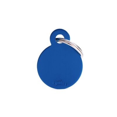 PLACA MASCOTA - MY FAMILY - BASIC ALUMINIUM BLUE ROUND1