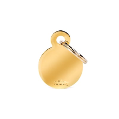 PLACA MASCOTA - MY FAMILY - BASIC ALUMINIUM GOLDEN BRASS ROUND1