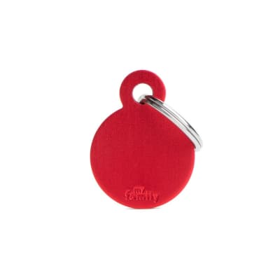 PLACA MASCOTA - MY FAMILY - BASIC ALUMINIUM RED ROUND