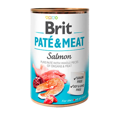 ALIMENTO HUMEDO PERRO - BRIT CARE - PATE MEAT & SALMON 1