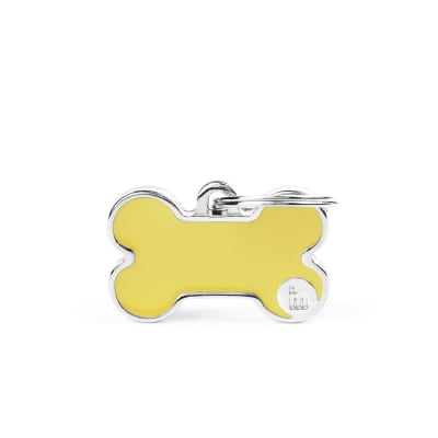 PLACA MASCOTA - MY FAMILY - BASIC HANDMADE YELLOW BONE1