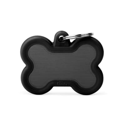 PLACA MASCOTA - MY FAMILY - HUSHTAG BLACK BONE BLACK RUBBER1