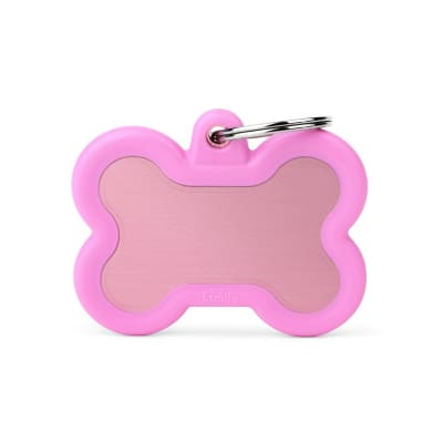 PLACA MASCOTA - MY FAMILY - HUSHTAG PINK BONE PINK RUBBER