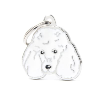 PLACA MASCOTA - MY FAMILY - FRIENDS WHITE POODLE1
