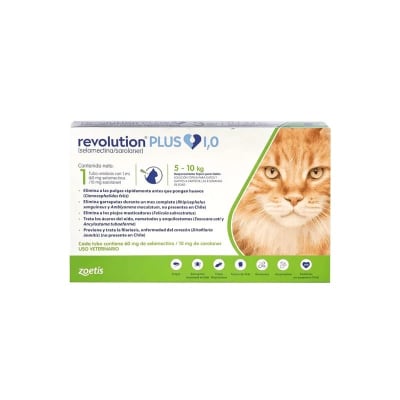 ANTIPARASITARIO INTERNO Y EXTERNO GATO - REVOLUTION PLUS 1.0