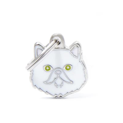 PLACA MASCOTA - MY FAMILY - FRIENDS WHITE PERSIAN CAT1