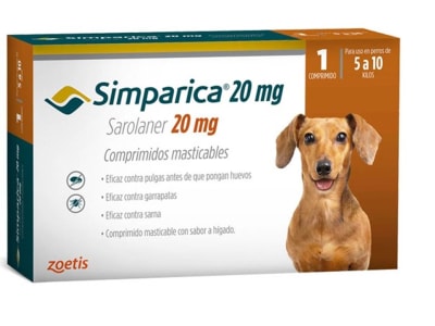 ANTIPARASITARIO EXTERNO PERRO - SIMPARICA - 5 A 10 KG