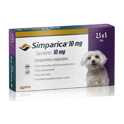 ANTIPARASITARIO EXTERNO PERRO - SIMPARICA - 2.5 KG A 5 KG